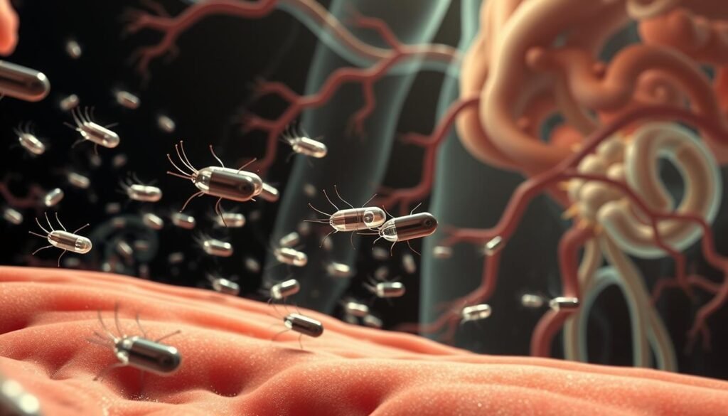 nanorobots navigating the human body