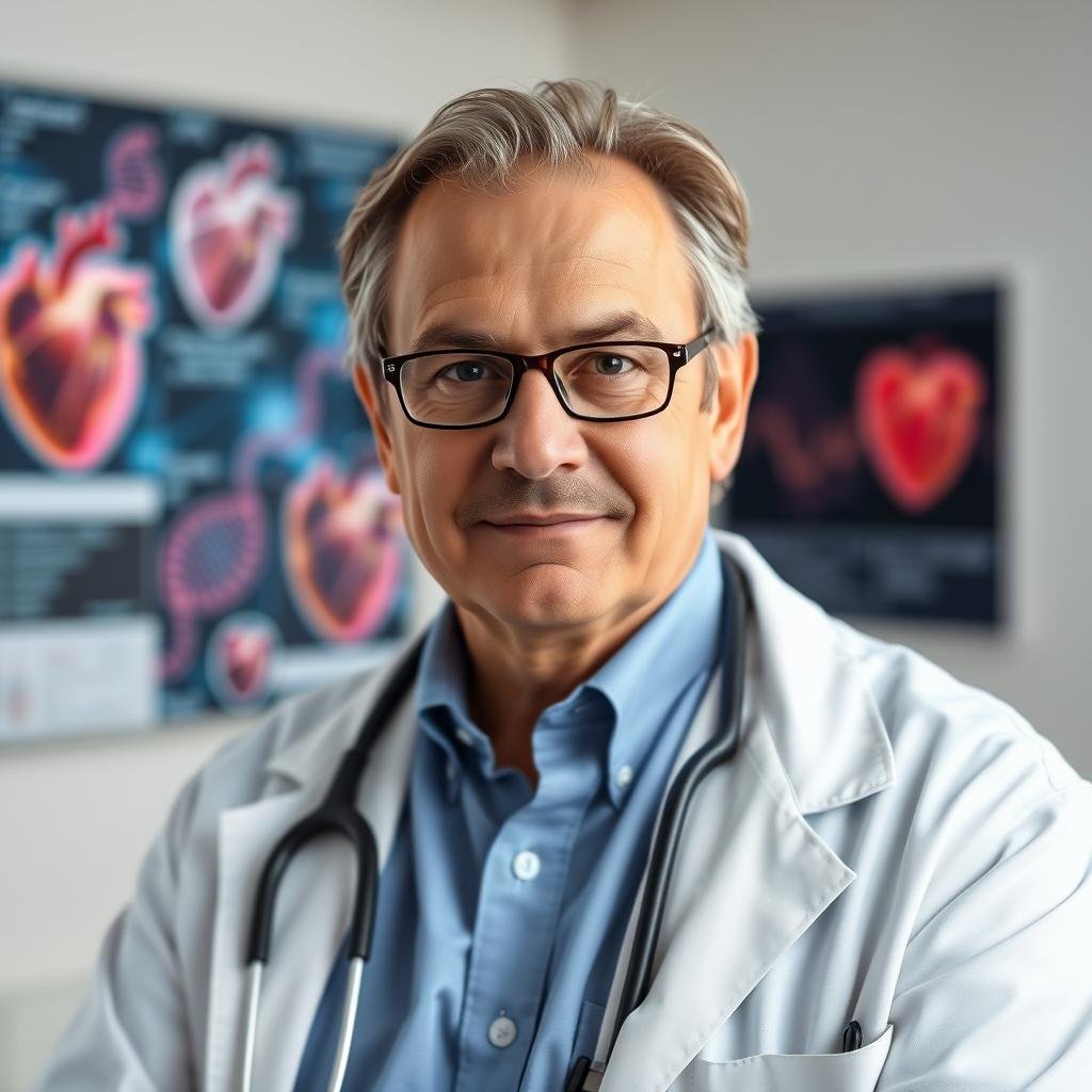Medical expert discussing gene therapy for heart disease